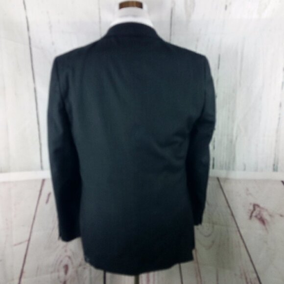 JF J.Ferrar Slim 42R 2 Btn Charcoal Birdseye Stiched Lapel Suit Blazer Sport Coa - Picture 9 of 16